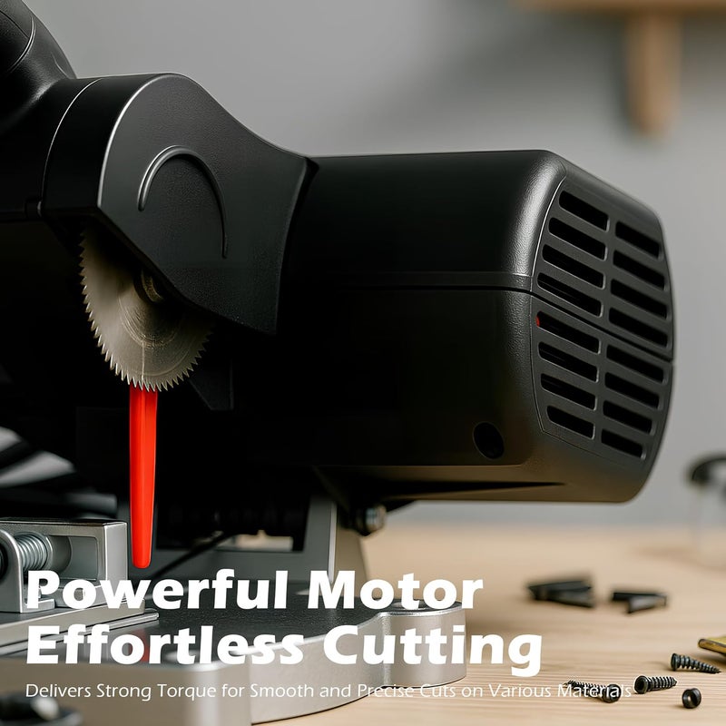 Mefape Mini Miter Saw Electric Power Table Saw Benchtop Cut-Off Chop Saw, DIY Cutting Tools for Crafts Miniatures Metal Wood Cutter, Cuts 1/2"Max Tall Max 45 Degree - Image 4